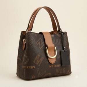 Luxury Monogram Mini Structured Handbag – Coffee Brown