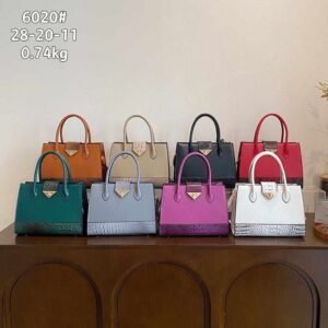 Luxury Structured Top-Handle Tote Bag – Croc Accent Edition