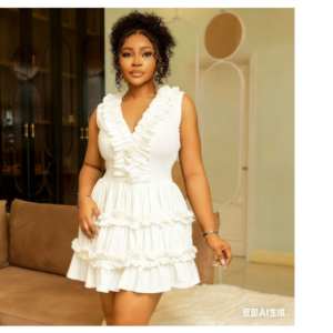 Chic Ruffled White Mini Dress