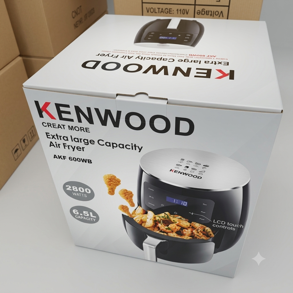 Kenwood 6.5L Extra Large Digital Air Fryer – 2800W LCD Touch Control (AKF 600WB)