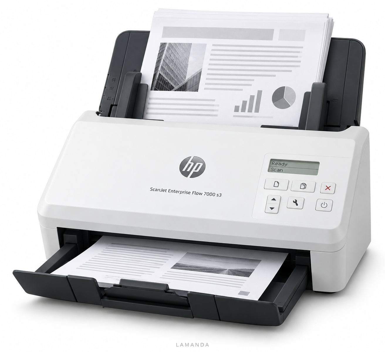 HP ScanJet Enterprise Flow 7000 s3 High-Speed Duplex Document Scanner – 75 ppm, 80-Sheet ADF & USB 3.0 (L2757A) - Image 2