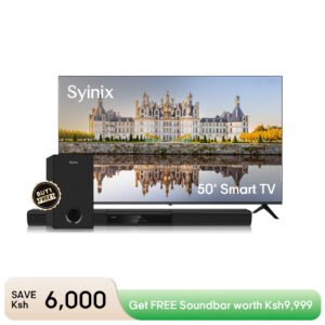 SYINIX 50U61G 50-Inch Frameless 4K Google TV – Dolby Audio & 24W Hi-Fi