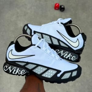 Nike Air Zoom Spiridon Cage Sneakers in White & Black