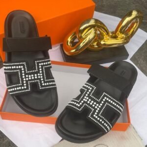 Hermès Studded Embellished Double-Strap Sandals