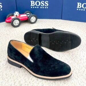 BOSS Black Suede Slip-On Loafers