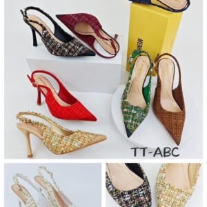 Aaron&Sm Textured Tweed Stiletto Slingbacks
