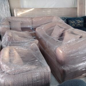 Textured Mauve-Brown Velvet Living Room Suite