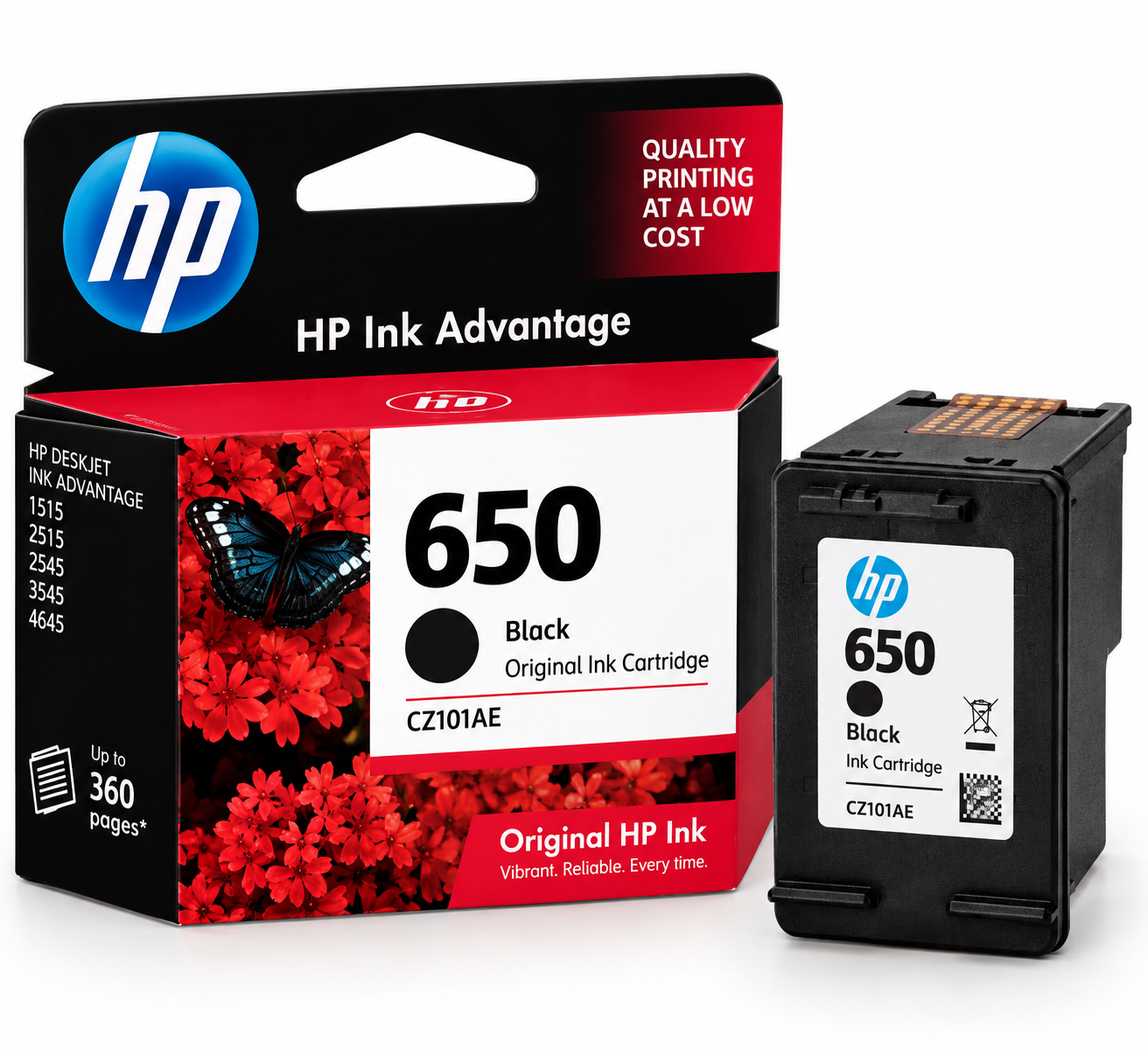 HP 650 Black Original Ink Advantage Cartridge (CZ101AE) – Compatible with HP DeskJet 1515, 2515, 2545, 3545 & 4645