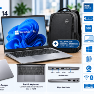 Dell Pro 14 PC14250 Business Laptop – Intel Core 5 220U, 16GB RAM, 512GB SSD, Windows 11 Pro