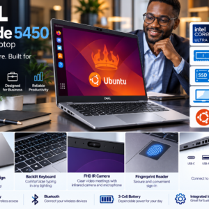 Dell Latitude 5450 Business Laptop – Intel Core Ultra 7 165U, 16GB RAM, 1TB SSD, Ubuntu Linux